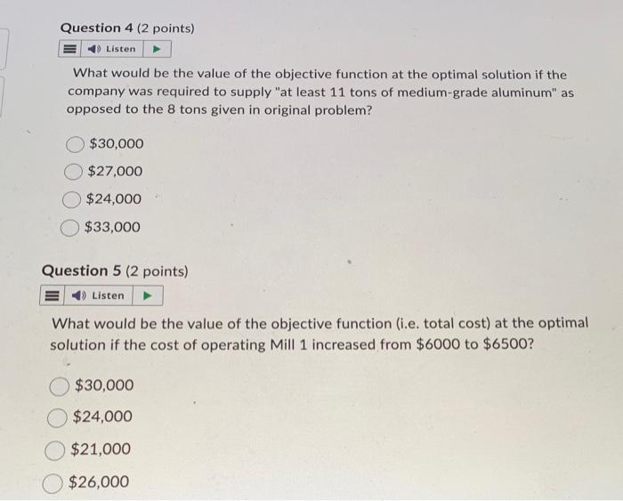 What would be the value of the objective function at | Chegg.com