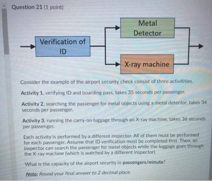 Solved Question 21 (1 point) Metal Detector Verification of