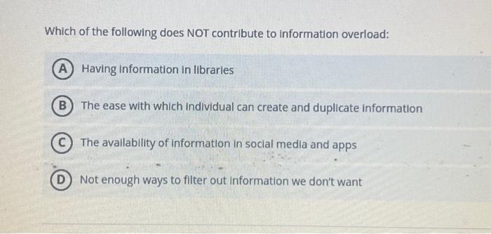 Which of the following does NOT contribute to | Chegg.com