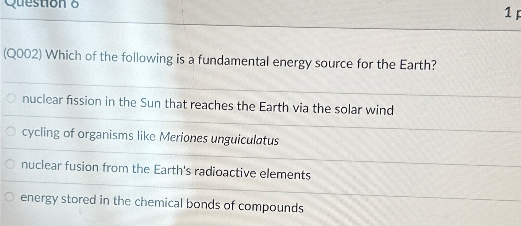 Solved (Q002) ﻿Which of the following is a fundamental | Chegg.com