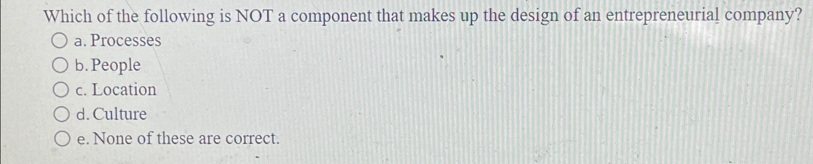 Solved Which of the following is NOT a component that makes | Chegg.com