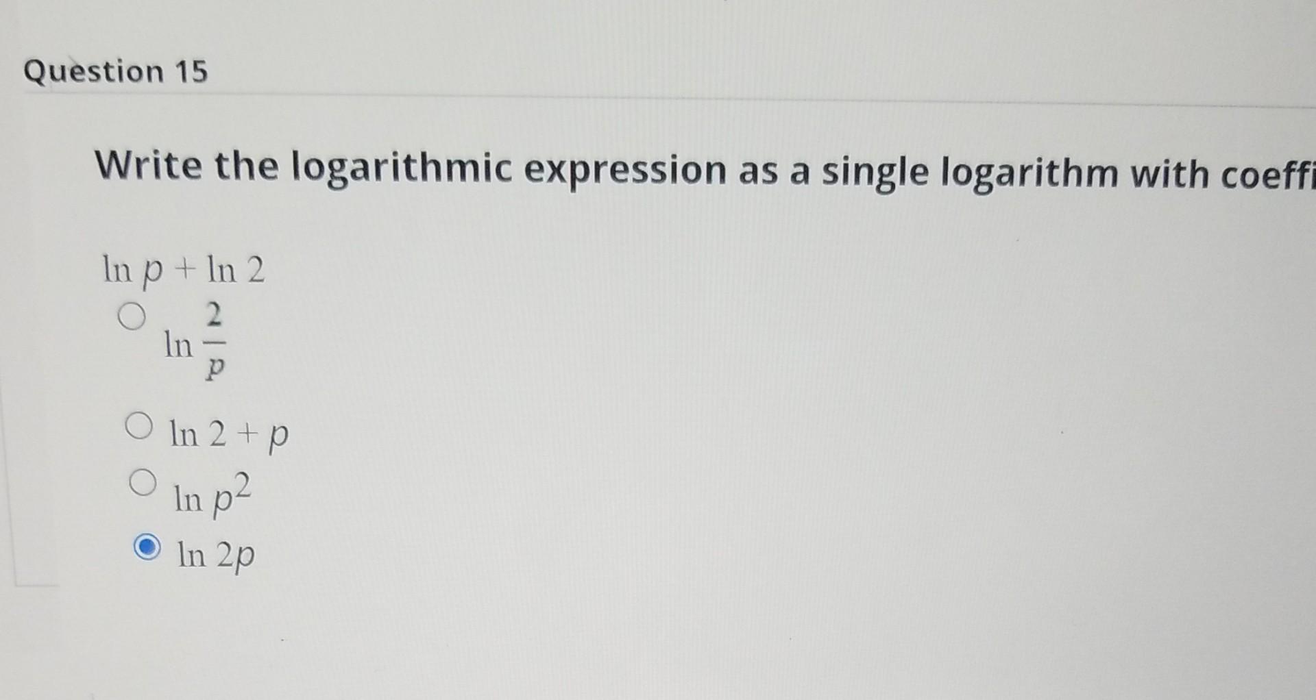 Solved Write the logarithm as a sum or difference of | Chegg.com