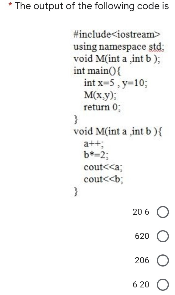 Solved * The Output Of The Following Code Is #include Using | Chegg.com