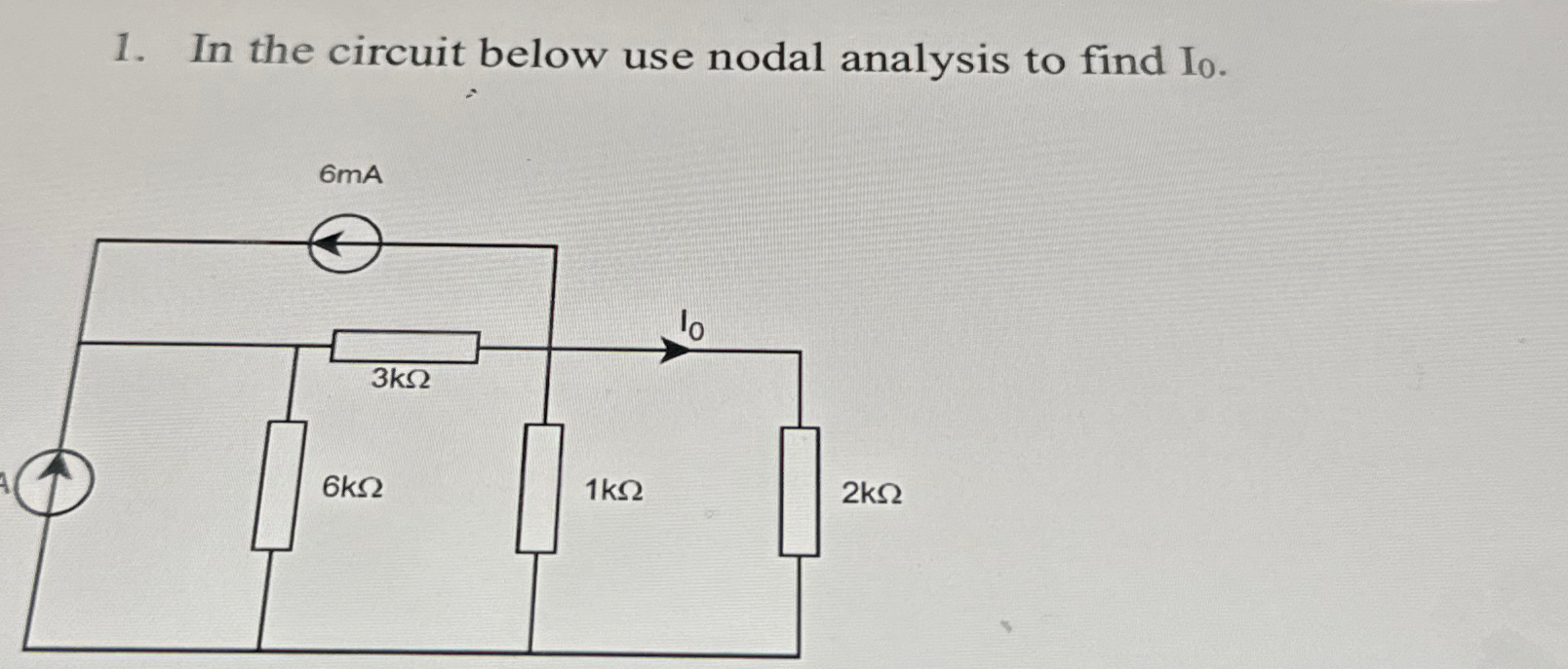 In The Circuit Below Use Nodal Analysis To Find I0