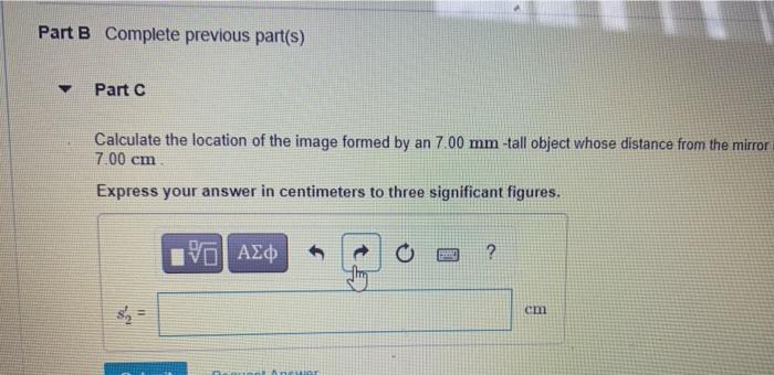 Solved Part 6 Calculate the location of the image | Chegg.com