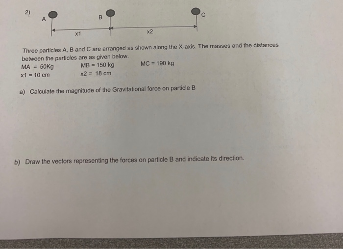 Solved Three Particles A, B And C Are Arranged As Shown | Chegg.com