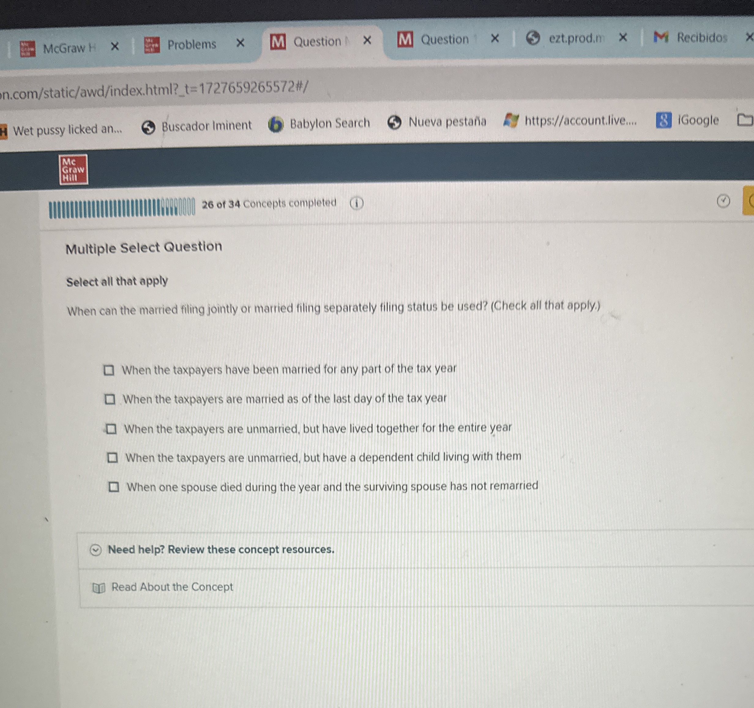 Solved Multiple Select QuestionSelect all that applyWhen can | Chegg.com