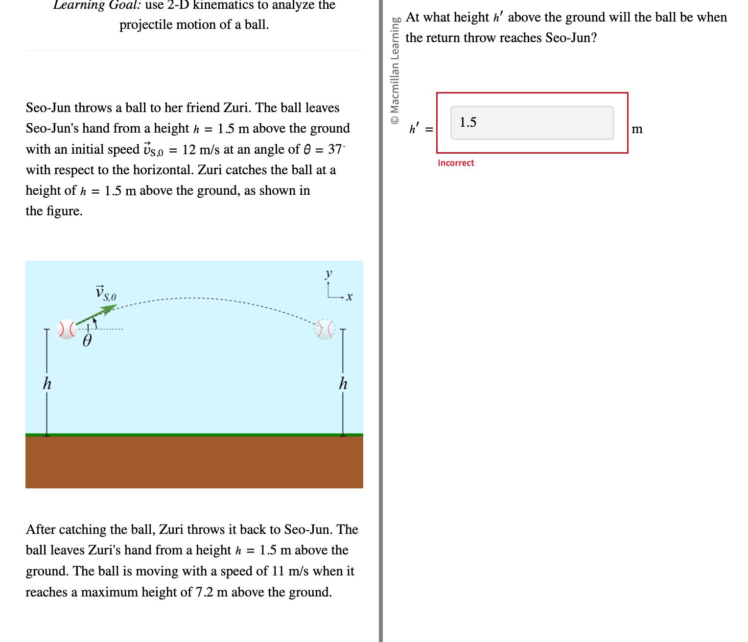 Solved Learning Goal: use 2-D kinematics to analyze the | Chegg.com