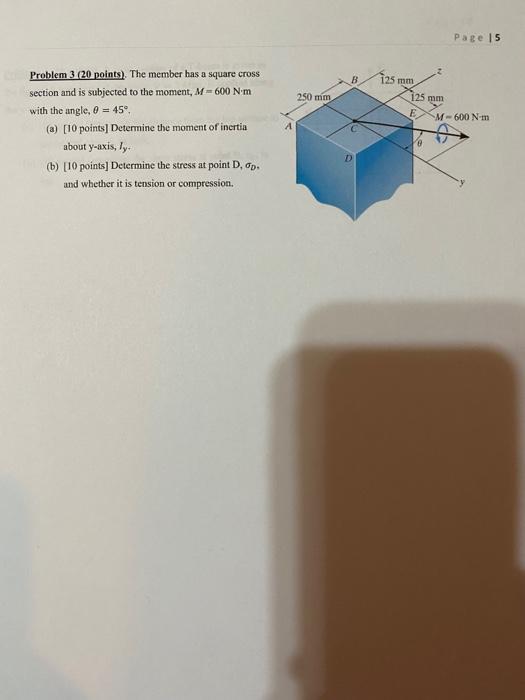 Solved Page 14 Problem 2 (30 points). For the beam shown | Chegg.com