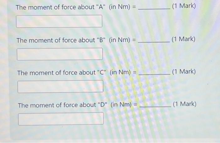 Solved Find The Moment About A,B,C&D, Where | Chegg.com