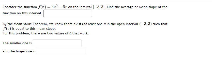 Solved Consider the function f(x)=4x3-6x ﻿on the interval | Chegg.com