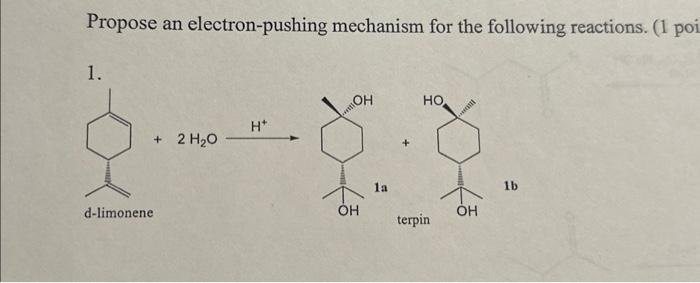 Solved Propose an electron-pushing mechanism for the | Chegg.com