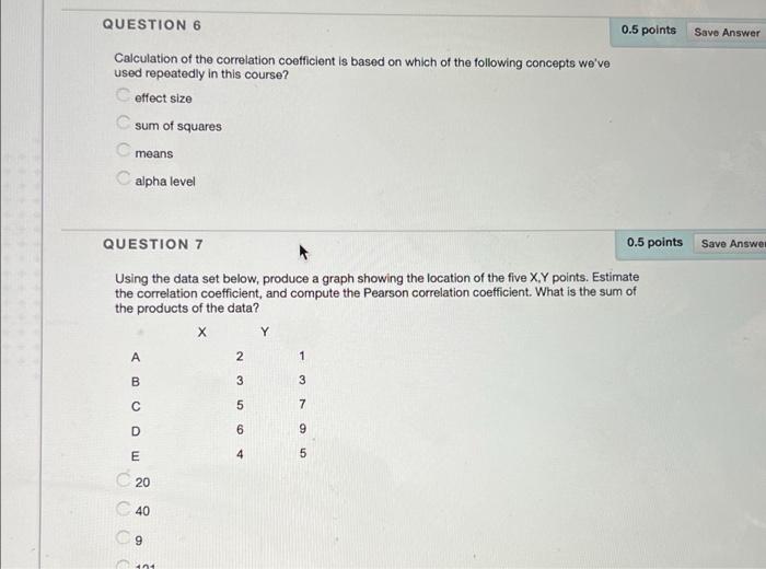 Solved 0.5 points Save Answer QUESTION 6 Calculation of the | Chegg.com