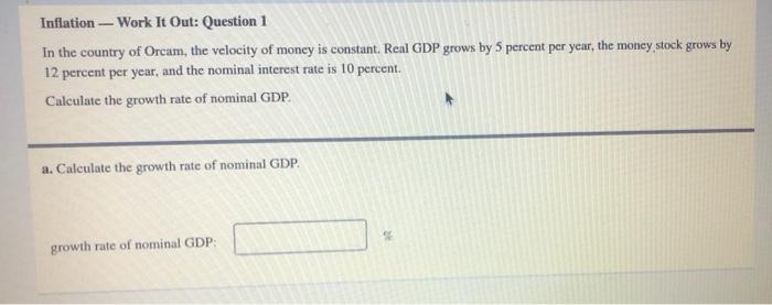 Solved Inflation - Work It Out: Question 1 In the country of | Chegg.com