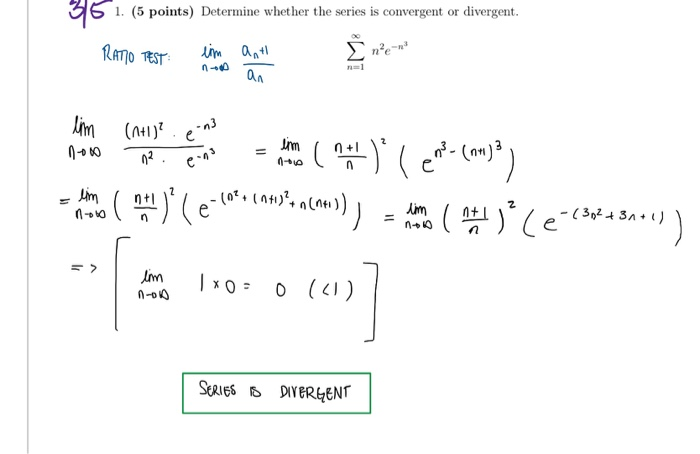 Solved (0 (+1) 3151 1. (5 points) Determine whether the | Chegg.com