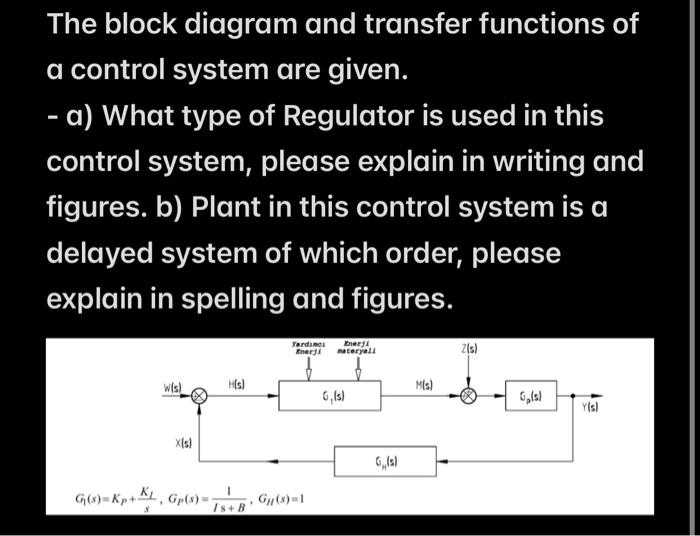 The block diagram and transfer functions of a control | Chegg.com