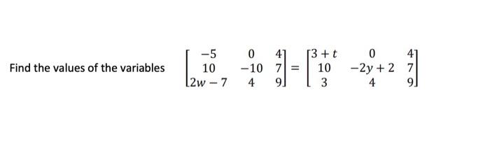 Solved Find the values of the variables | Chegg.com