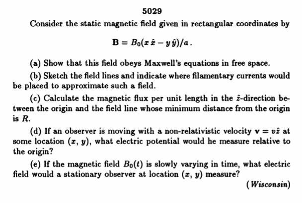 Solved 5028 An Electron (mass M, Charge E) Moves In A Plane | Chegg.com