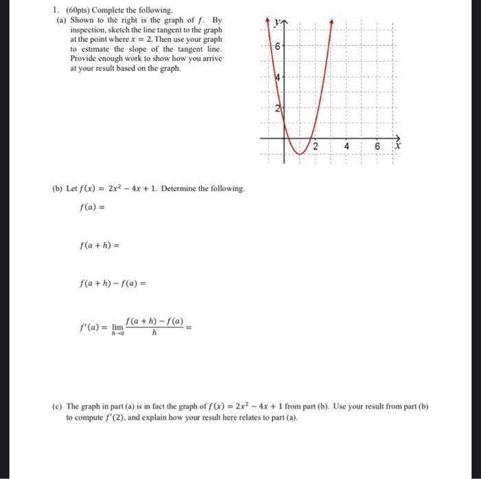 Solved y1 1. (60pts) Complete the following. (a) Shown to | Chegg.com