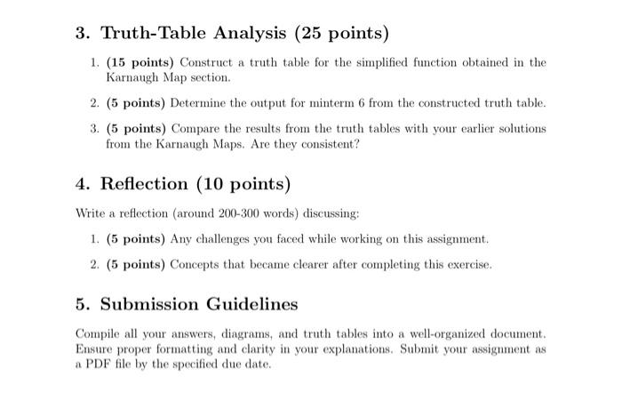 Solved In all the Karnaugh map problems of this assignment