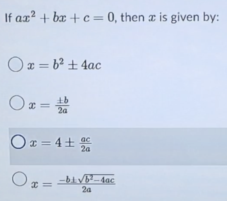 Solved If Ax2 Bx C 0 ï Then X ï Is Given Chegg Solved If Ax2 Bx C 0 ï Then X ï Is Given Chegg