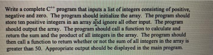 Solved Write a complete C* program that inputs a list of | Chegg.com