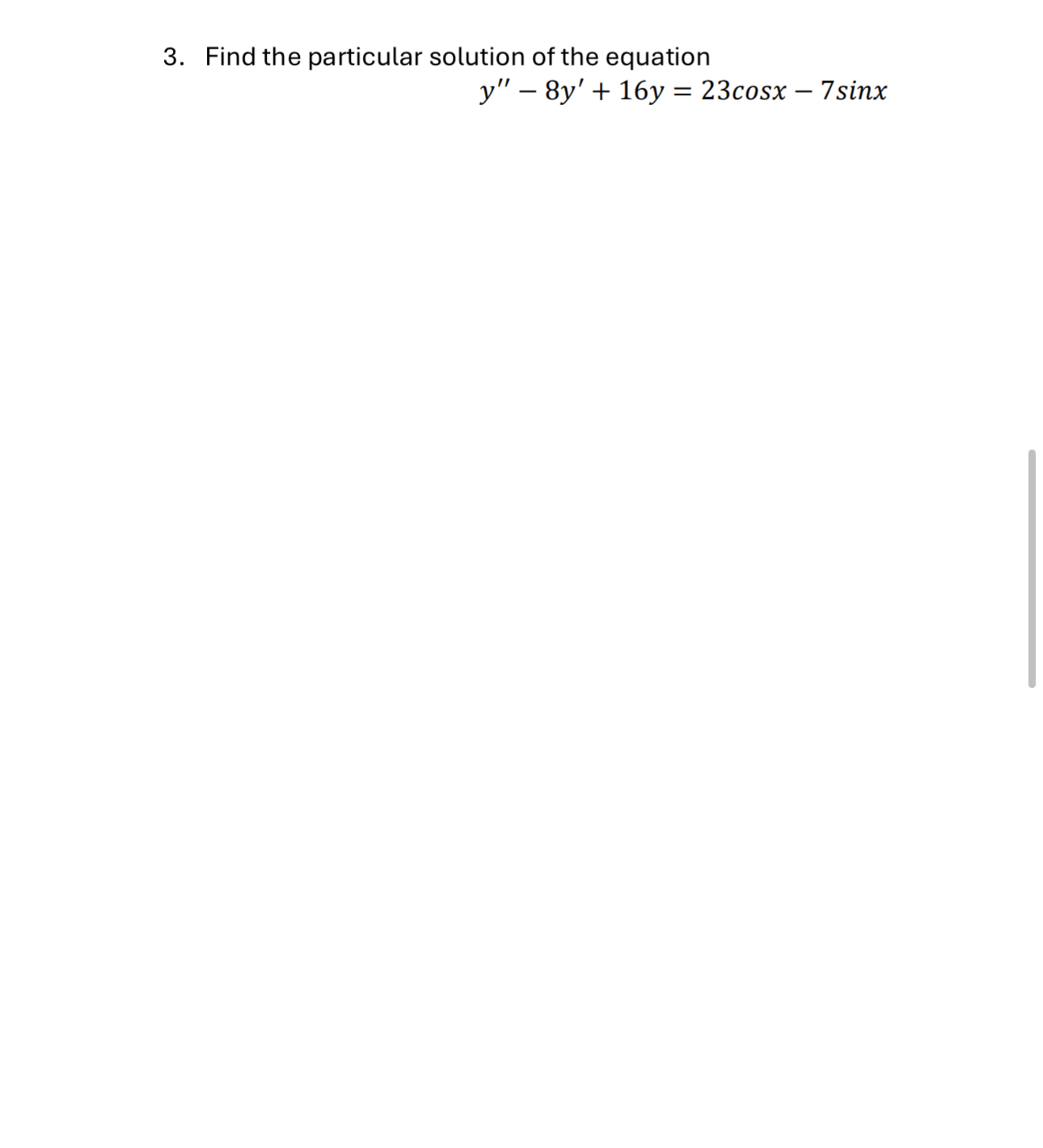 Solved Find the particular solution of the | Chegg.com