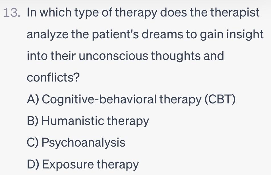 Solved 3. In Which Type Of Therapy Does The Therapist | Chegg.com