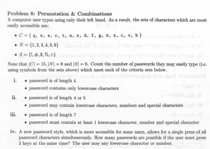 Solved Problem 8 Permutation Combinations A Computer U Chegg Com