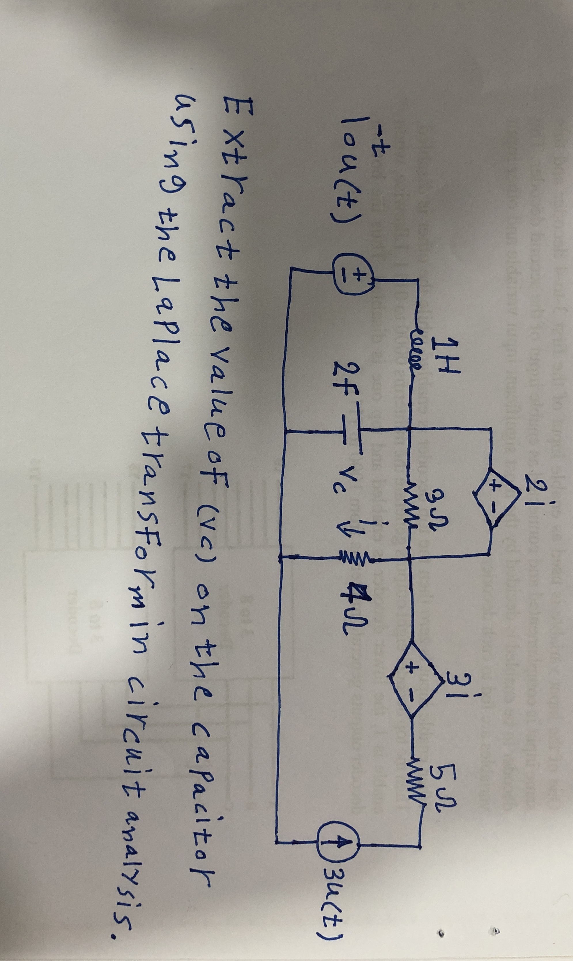 Solved Extract the value of (vc) ﻿on the capacitor using the | Chegg.com