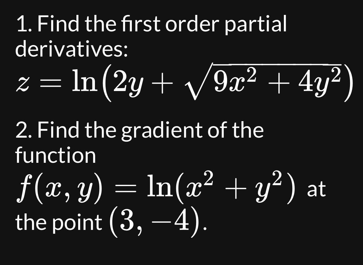 Solved Find the first order partial | Chegg.com