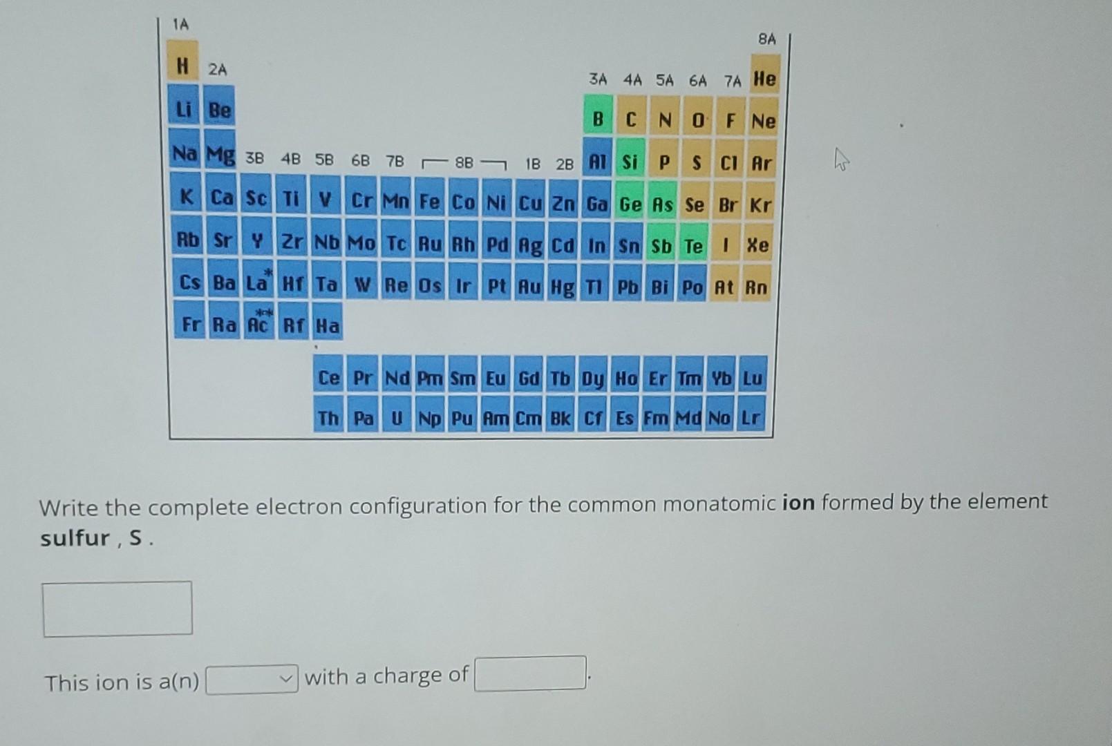 Write the complete electron configuration for the | Chegg.com