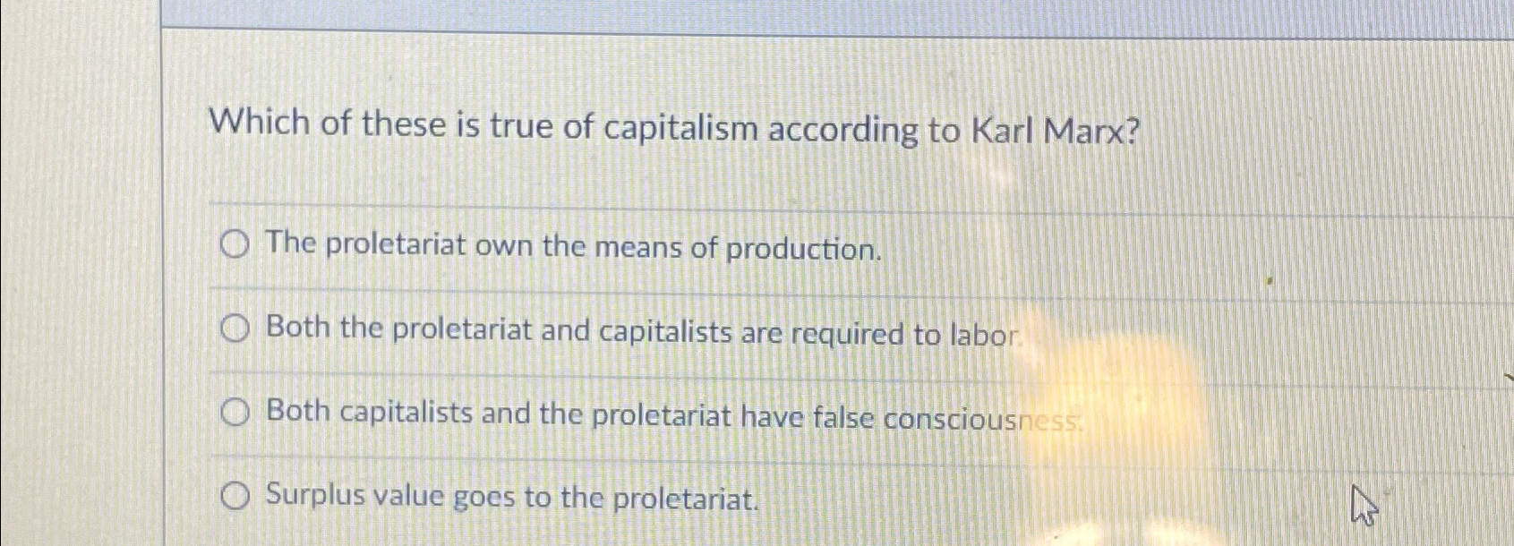 Solved Which of these is true of capitalism according to | Chegg.com