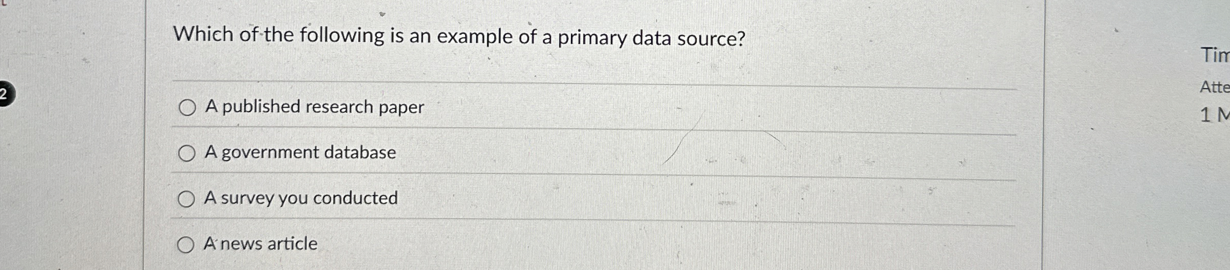Solved Which of the following is an example of a primary | Chegg.com
