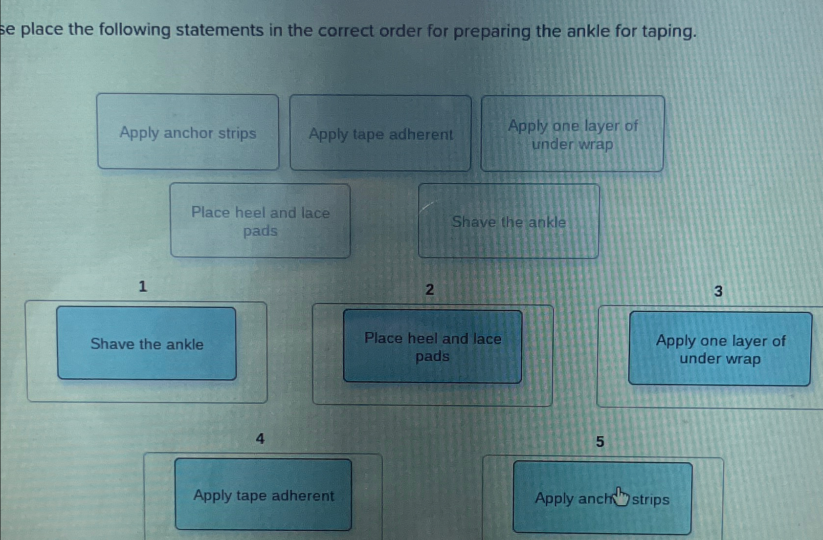 Solved place the following statements in the correct order | Chegg.com