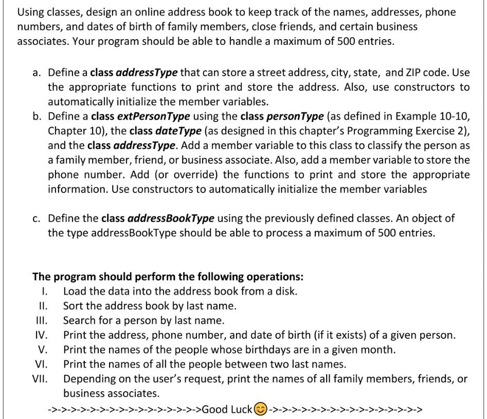 solved-using-classes-design-an-online-address-book-to-keep-chegg