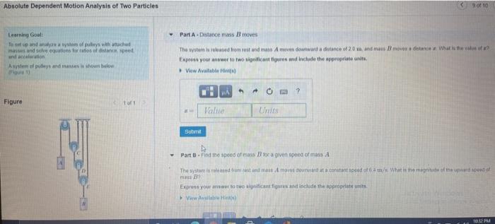 Solved Absolute Dependent Motion Analysis of Two Particles | Chegg.com