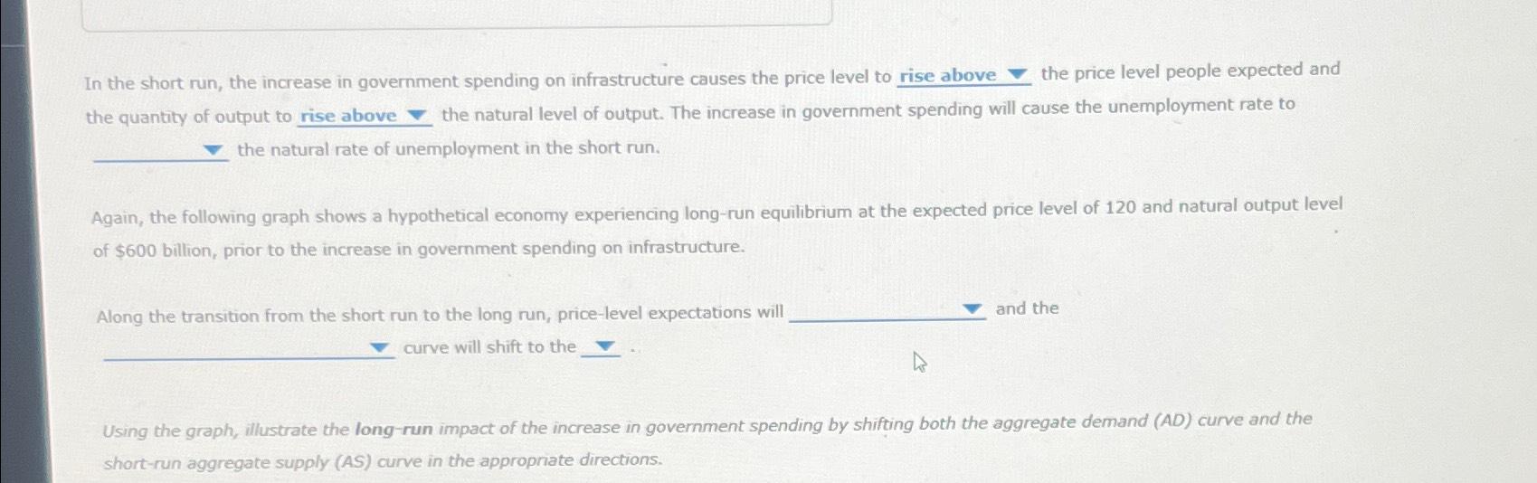 Solved In the short run, the increase in government spending | Chegg.com
