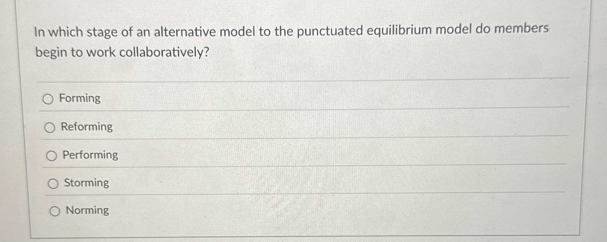 Solved In which stage of an alternative model to the | Chegg.com