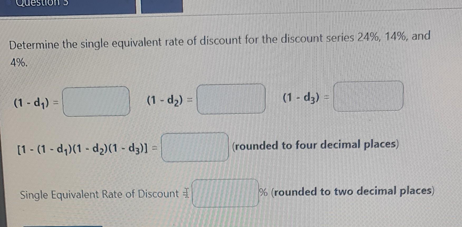 Solved uestions Determine the single equivalent rate of