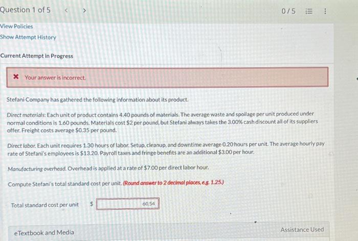 Solved Show Attempt History Current Attempt in Progress X | Chegg.com