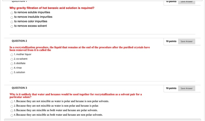 Solved QUESTION 10 points Save Answer Why gravity filtration | Chegg.com
