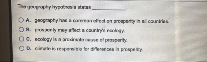 geography hypothesis test