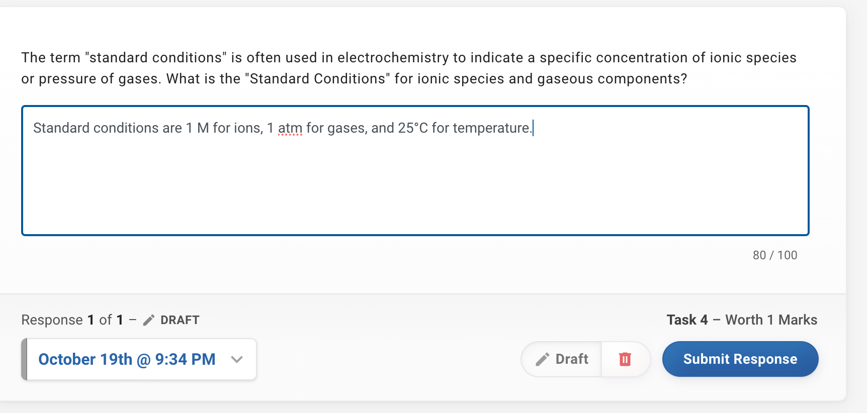 Solved The term "standard conditions" is often used in