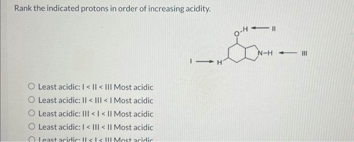 Solved Rank The Indicated Protons In Order Of Increasing | Chegg.com