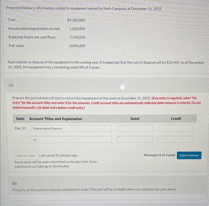 Solved Presented below is information related to equipment