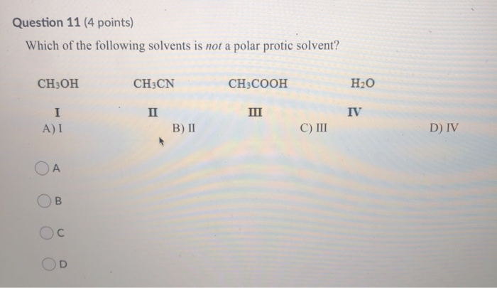 Solved Question 11 (4 Points) Which Of The Following Solv
