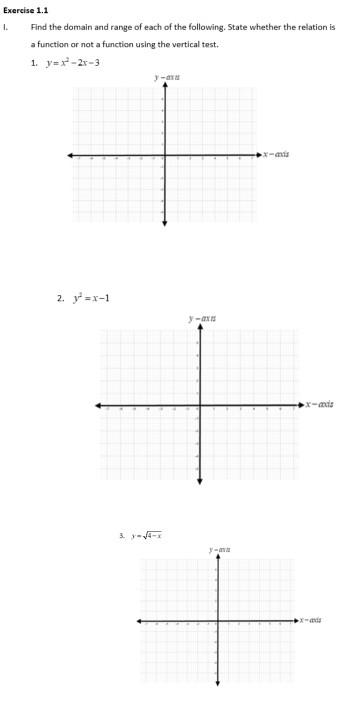 Solved Exercise 1.1 1. Find the domain and range of each of | Chegg.com