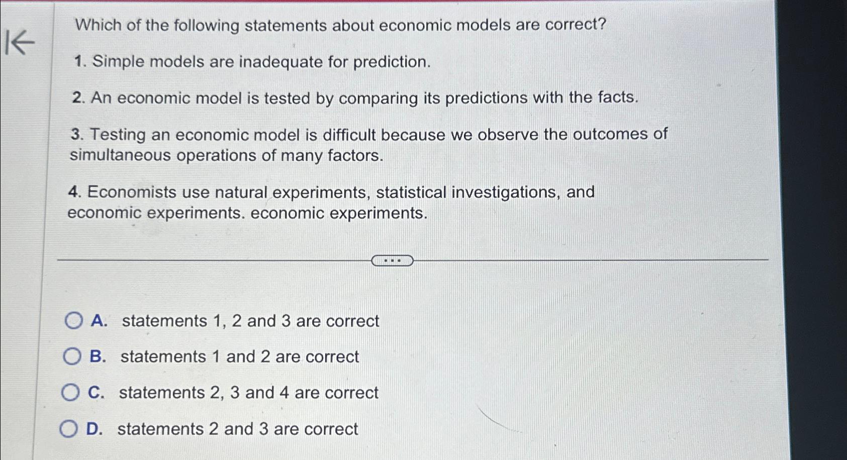 Solved Which of the following statements about economic | Chegg.com