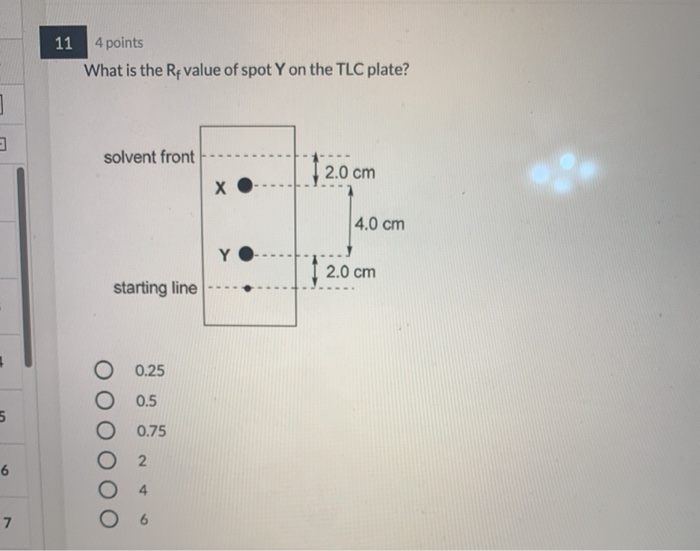 Solved 11 4 Points What Is The Rf Value Of Spot Y On The Chegg Com